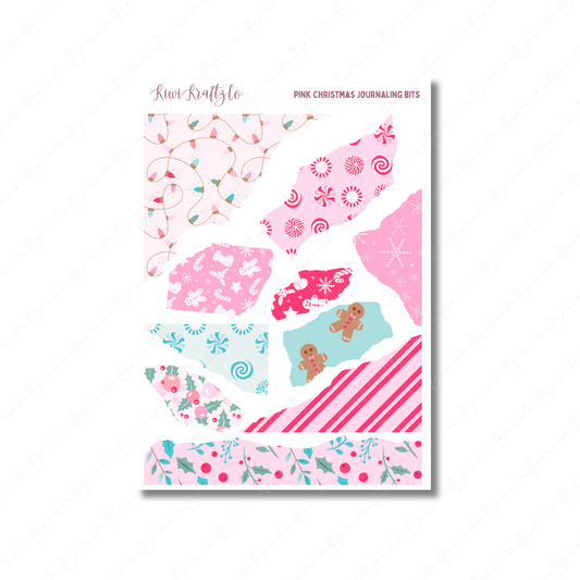 Pink Christmas Journaling Bits