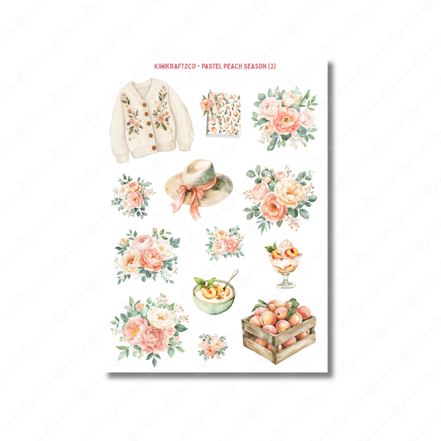 Pastel Peach Season DIGITAL Bundle