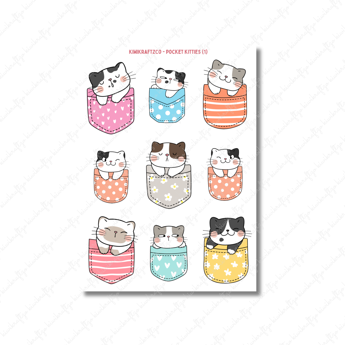 Pocket Kitties PHYSICAL Sticker Kit - Petite Size