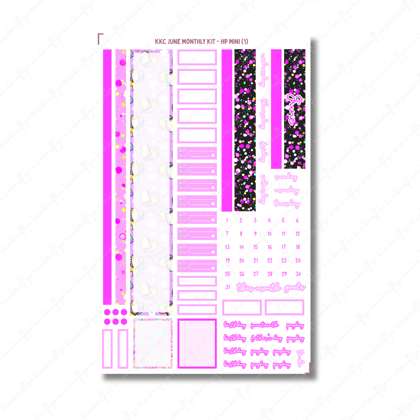 June Monthly Sticker Kit - HP Mini (PRIDE)