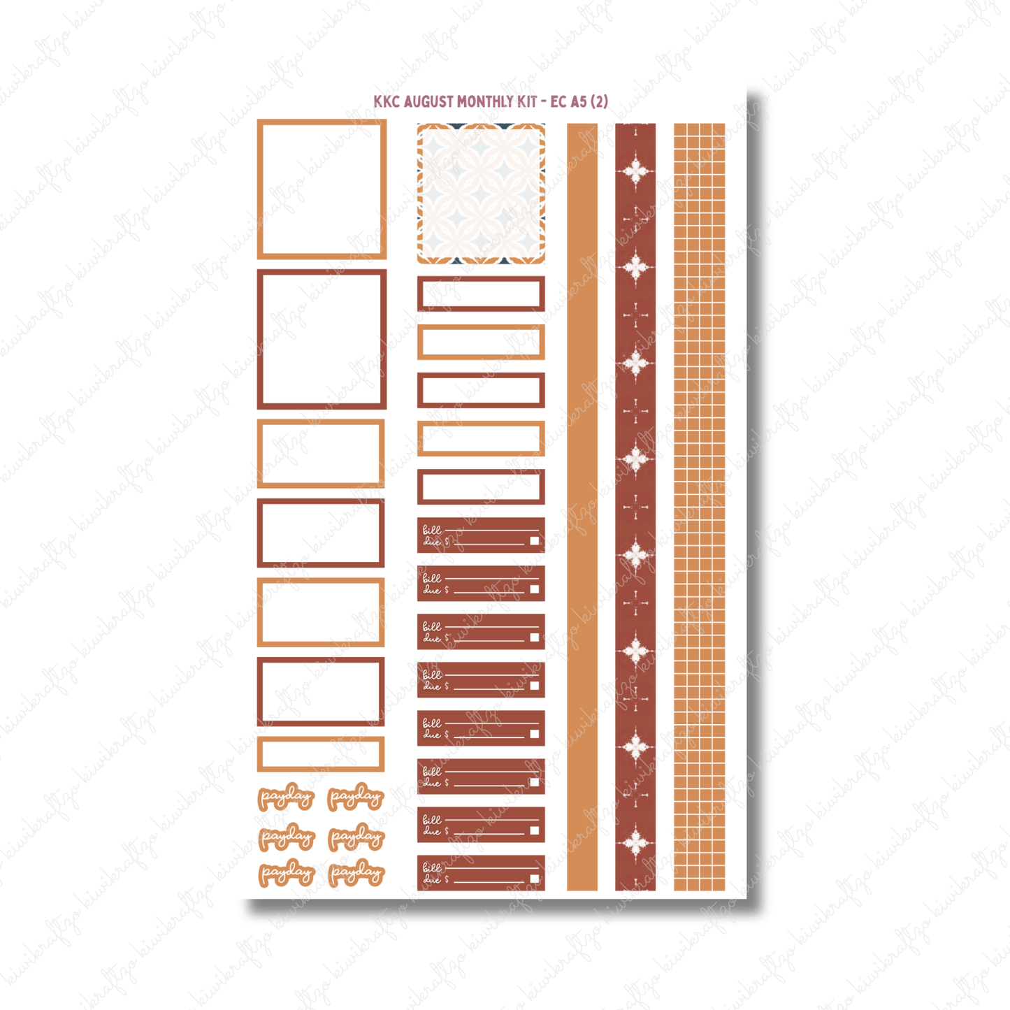 August Monthly Kit - Erin Condren A5