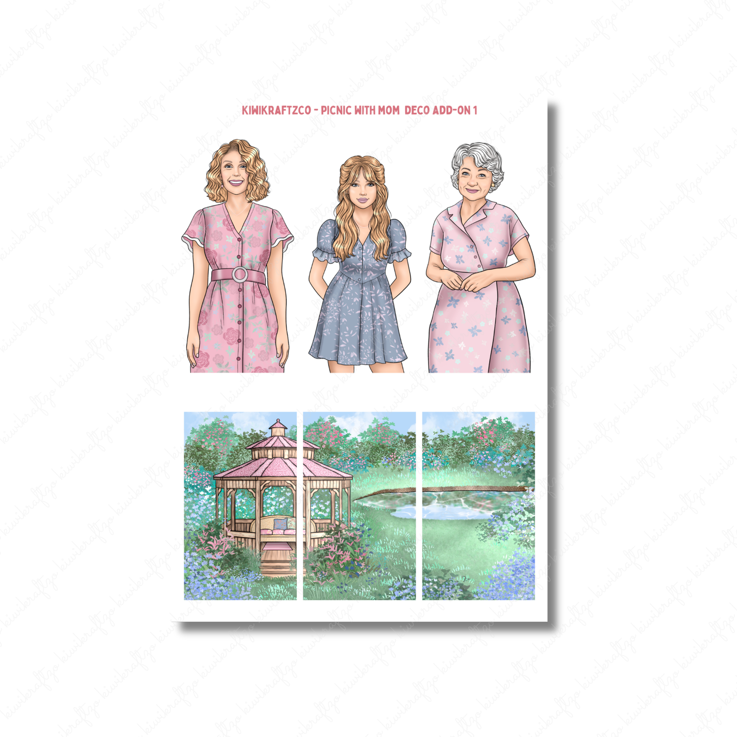 Picnic with Mom PHYSICAL Sticker Kit - Petite Size
