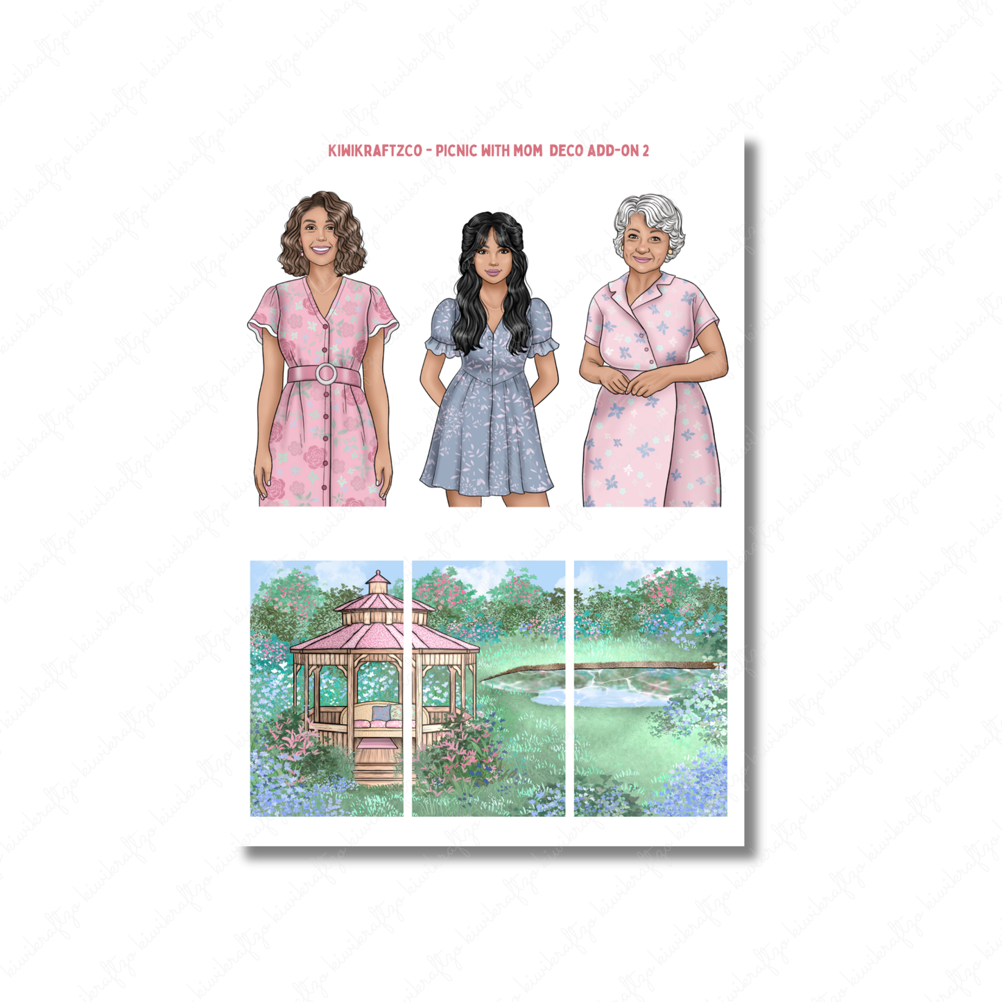 Picnic with Mom PHYSICAL Sticker Kit - Petite Size