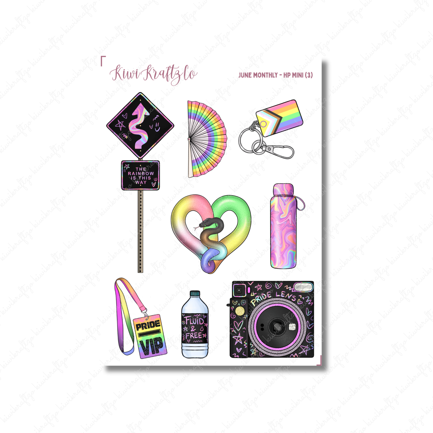 June Monthly Sticker Kit - HP Mini (PRIDE)