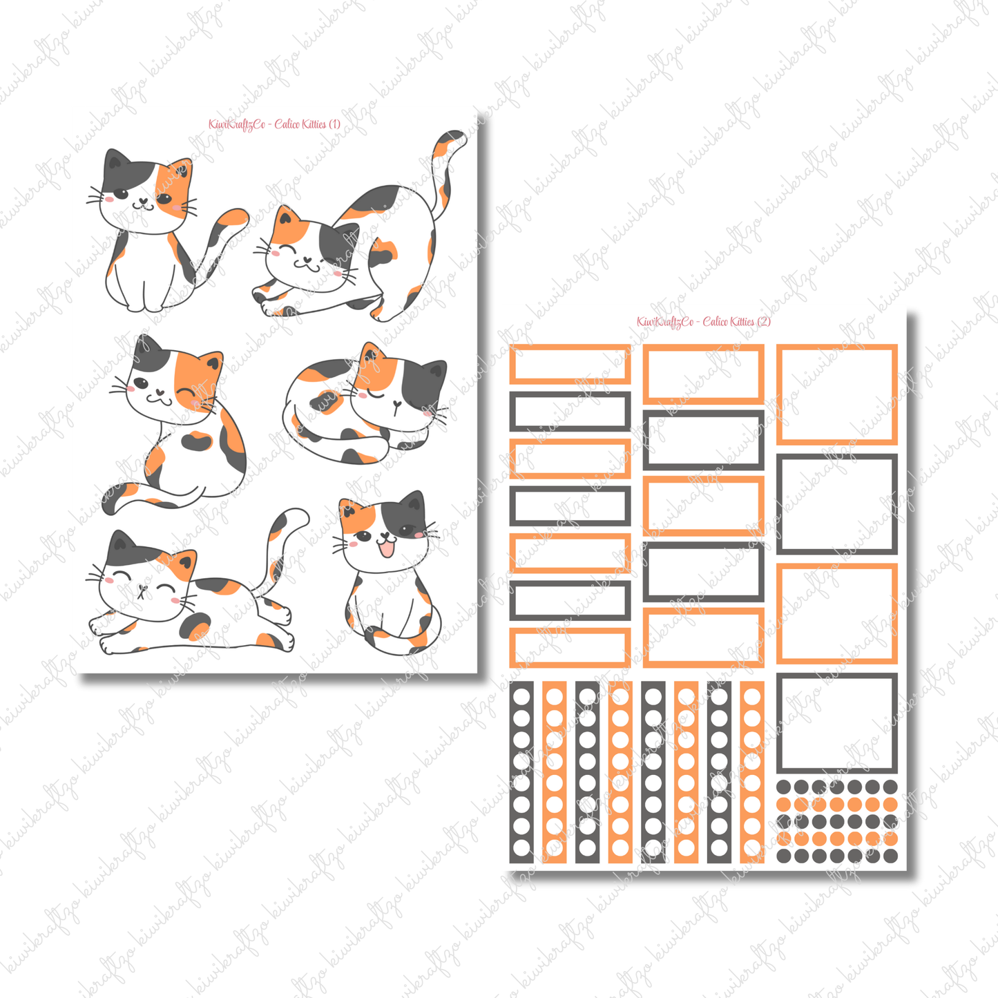Calico Kitties PHYSICAL Sticker Kit - Petite Size