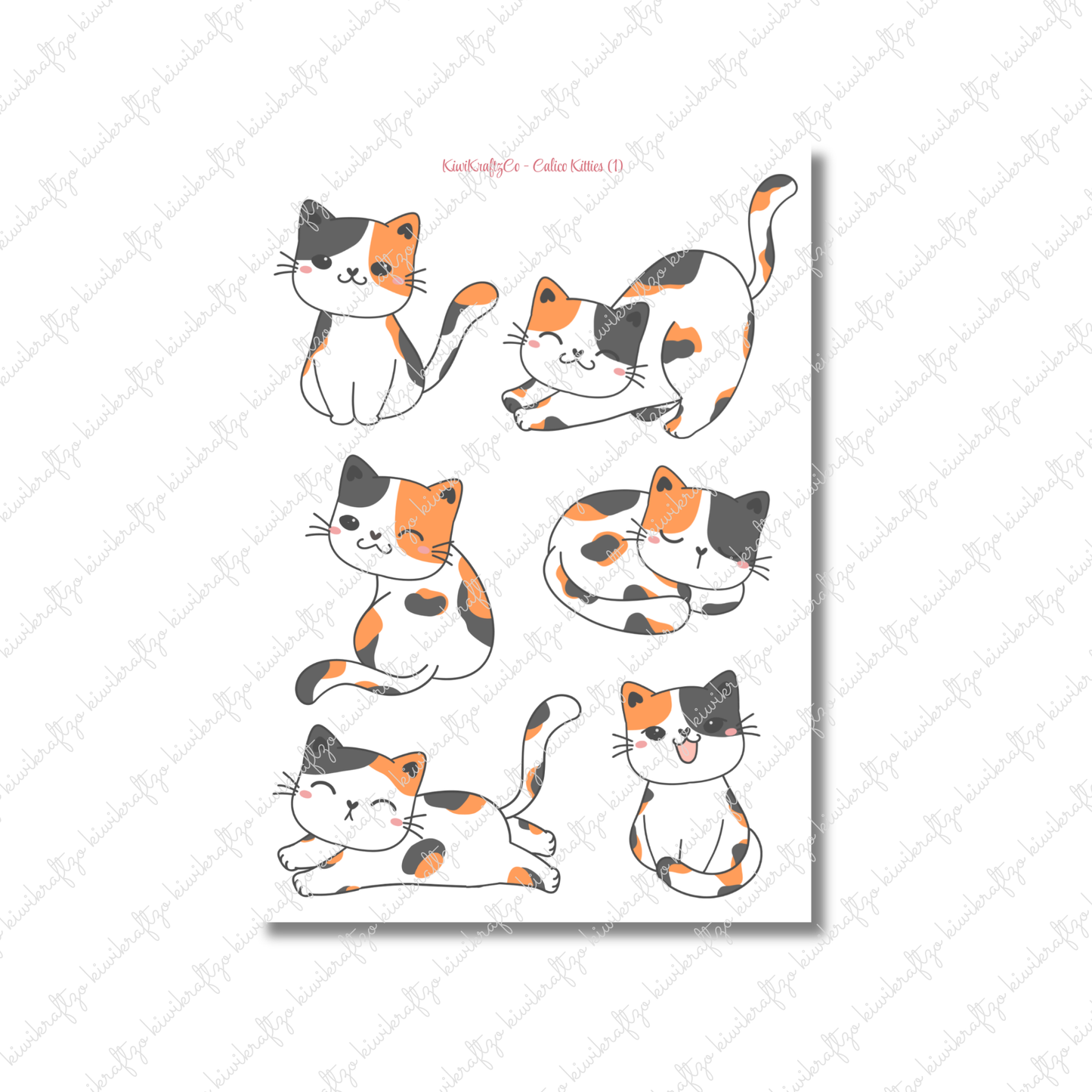Calico Kitties PHYSICAL Sticker Kit - Petite Size