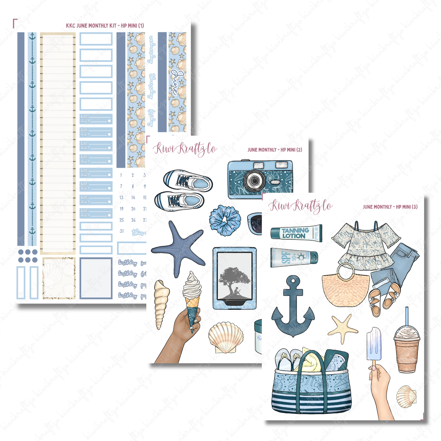 June Monthly Sticker Kit - HP Mini
