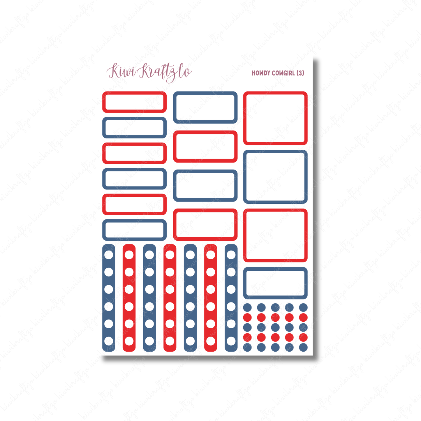 Howdy Cowgirl PHYSICAL Sticker Kit - Petite Size