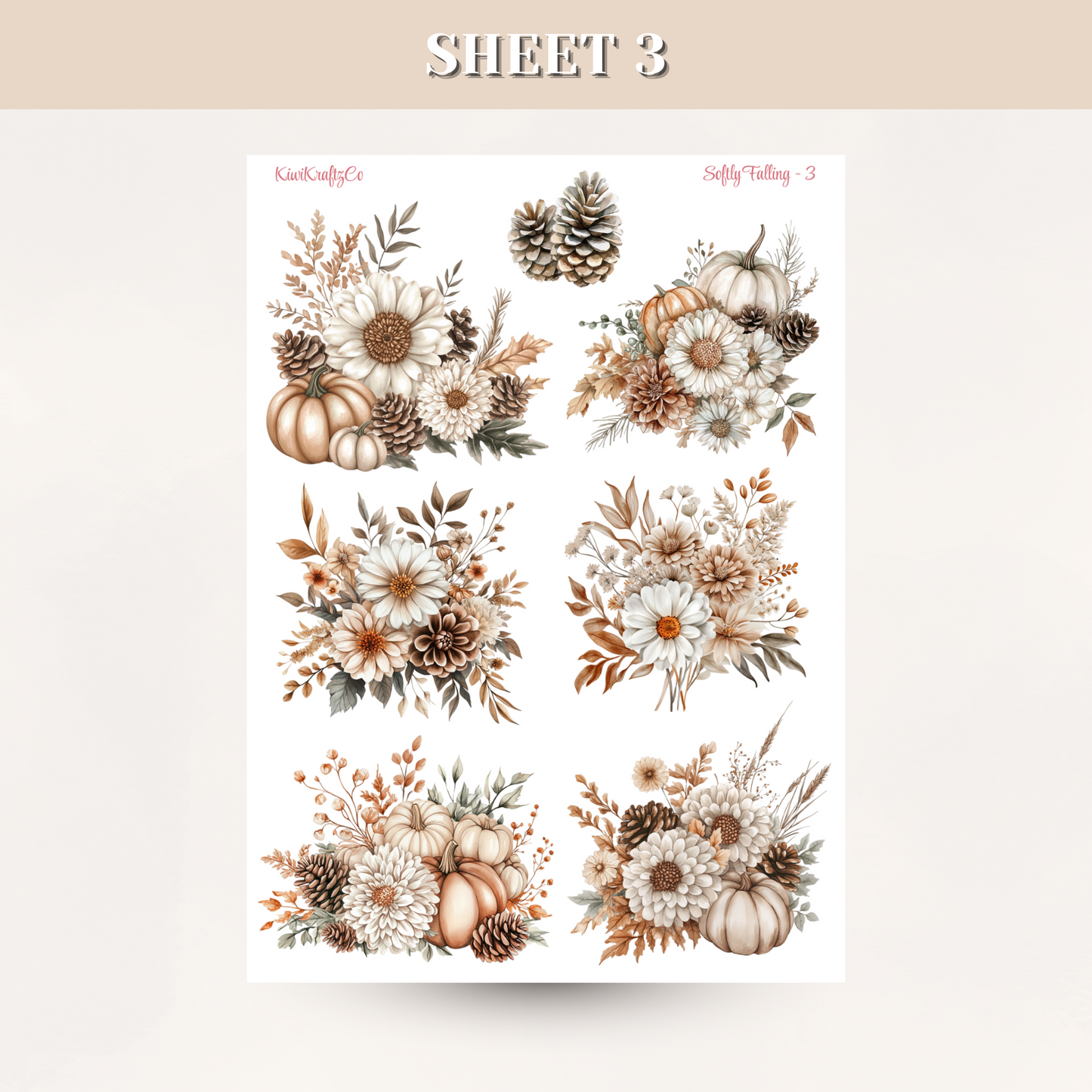 Softly Falling PHYSICAL Sticker Kit - Standard Size