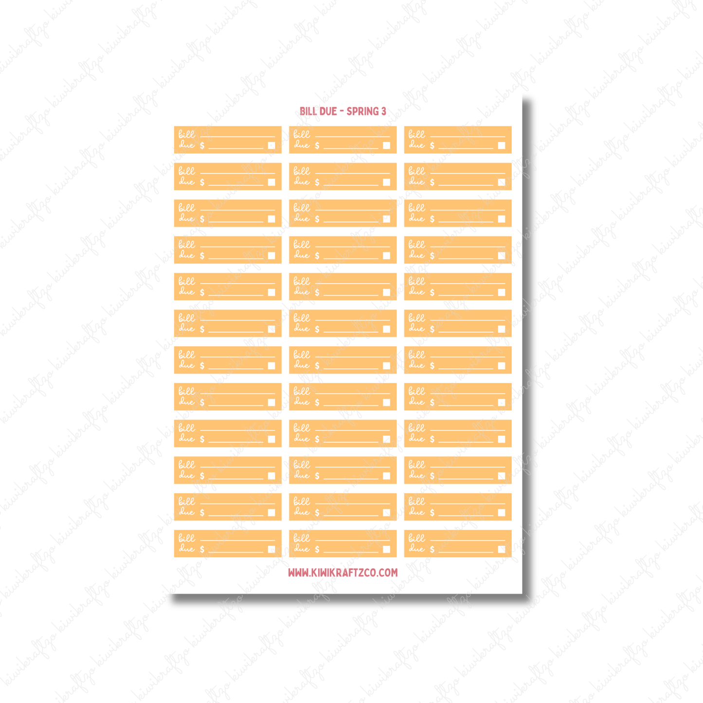 Bill Due Stickers - Standard Size S26