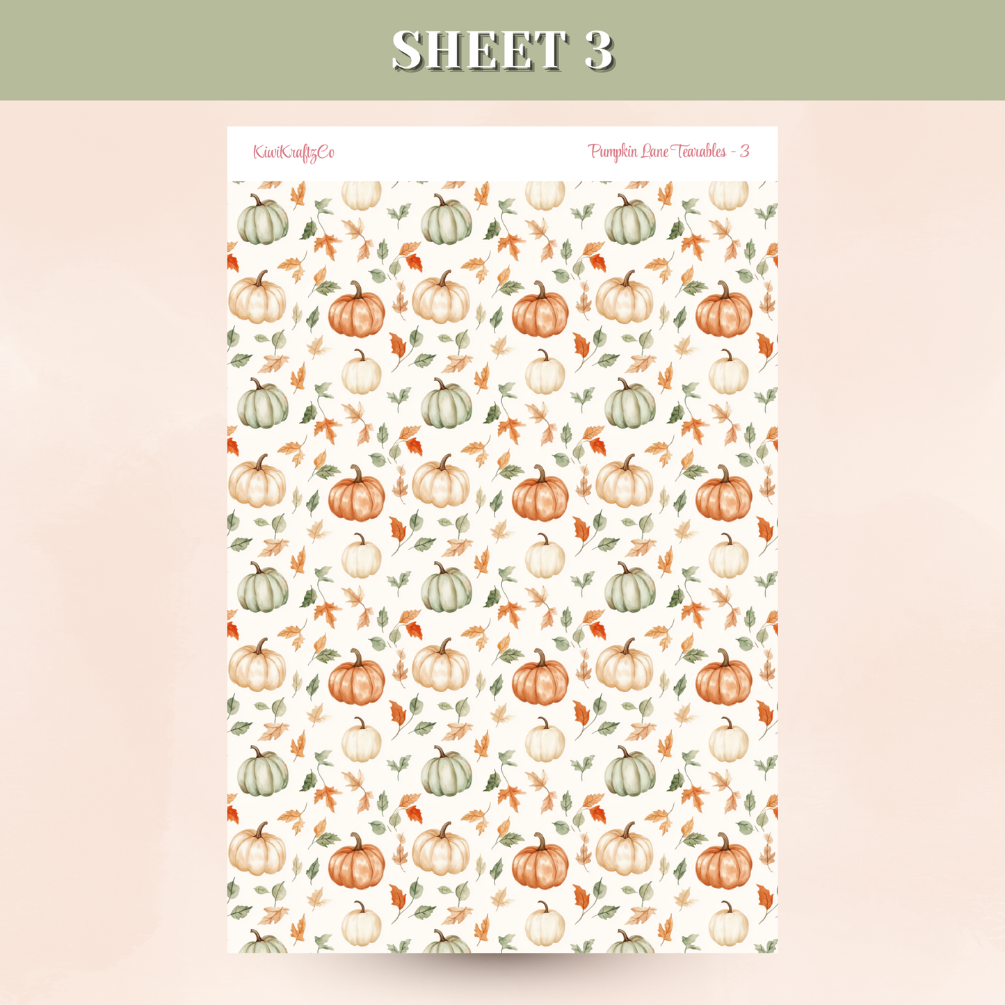Pumpkin Lane Tearable Sticker Sheets