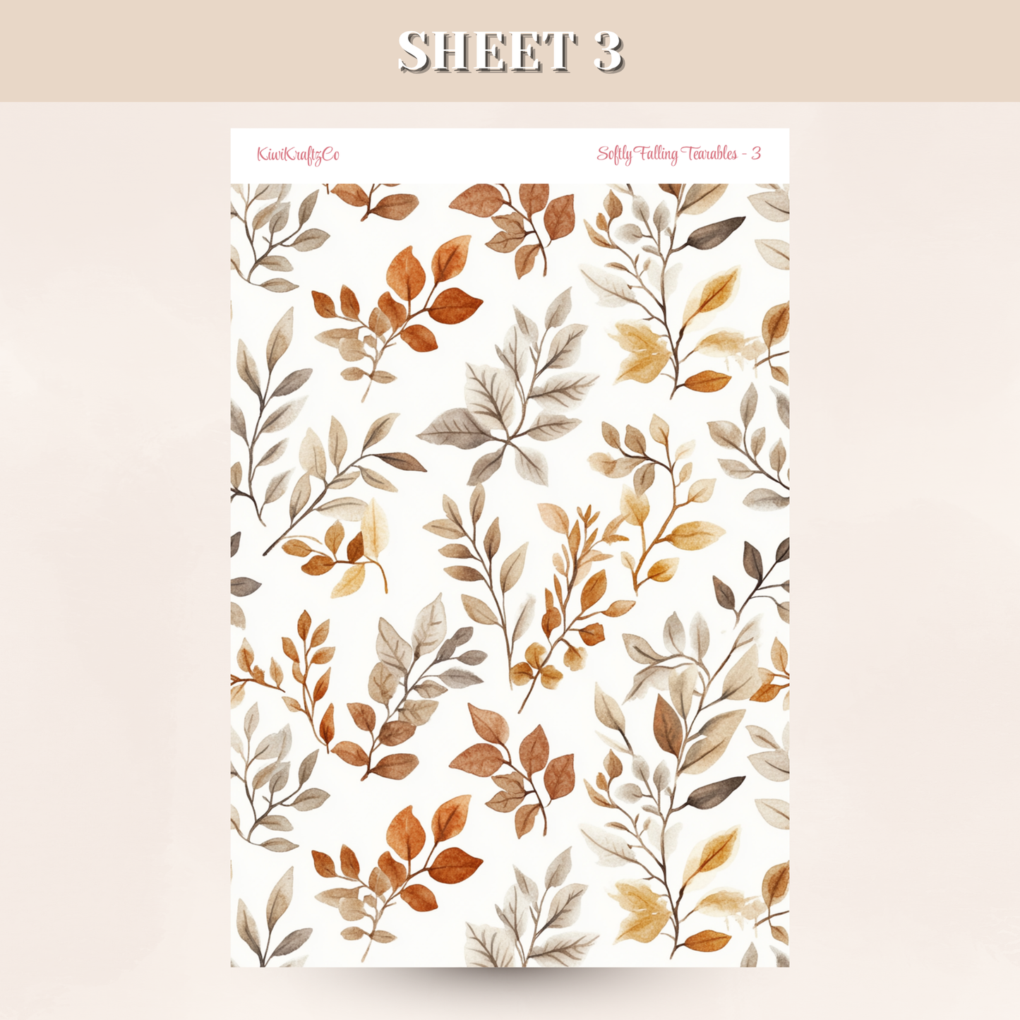 Softly Falling Tearable Sticker Sheets