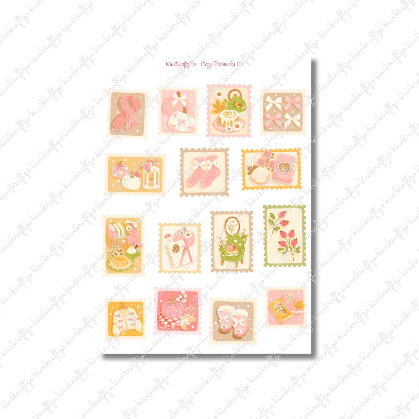Cozy Postmarks PHYSICAL Sticker Sheet - Standard Size