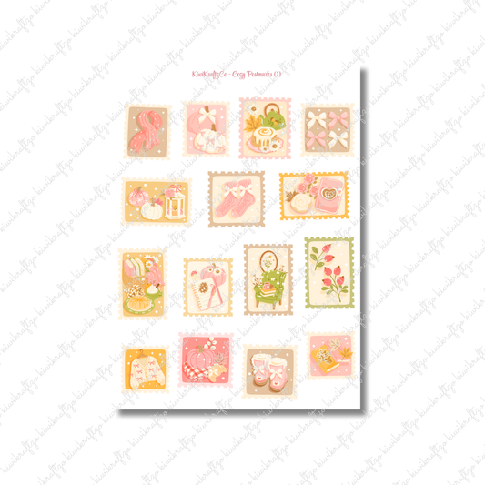 Cozy Postmarks PHYSICAL Sticker Sheet - Petite Size