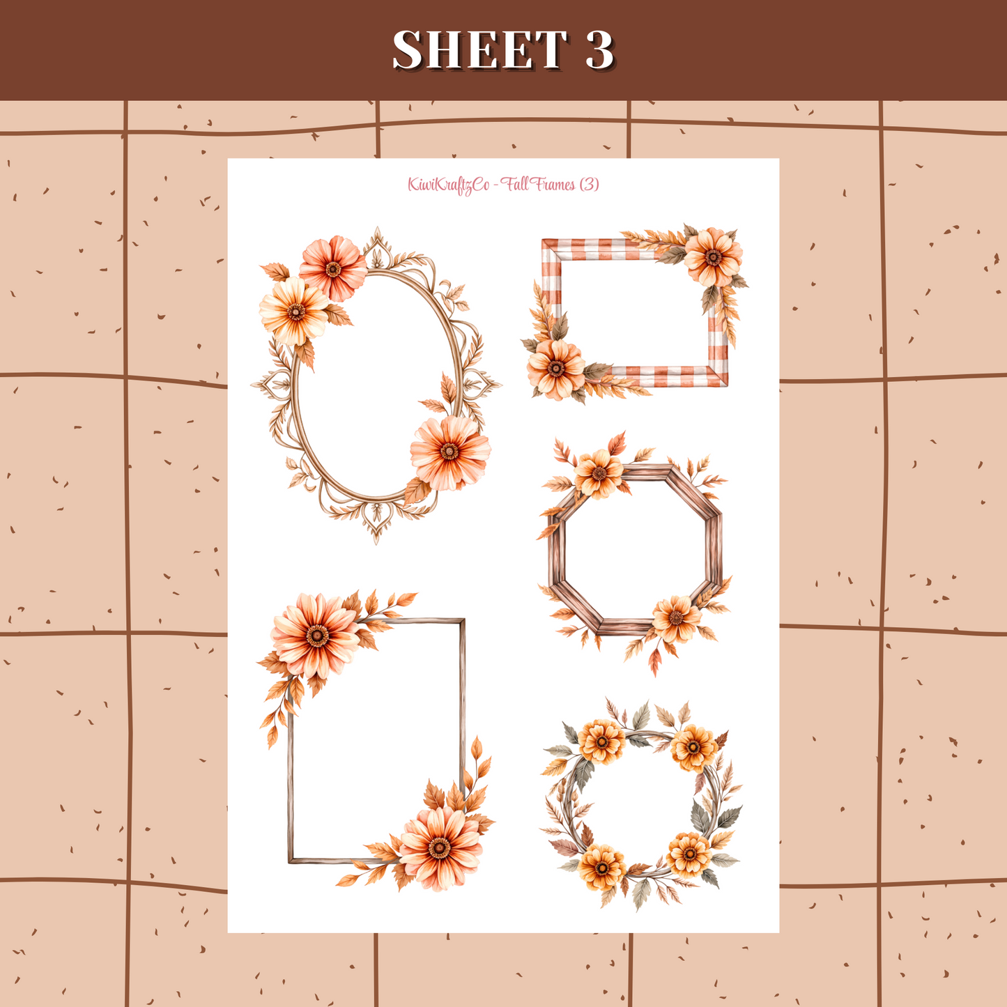 Fall Frames PHYSICAL Sticker Kit - Petite Size