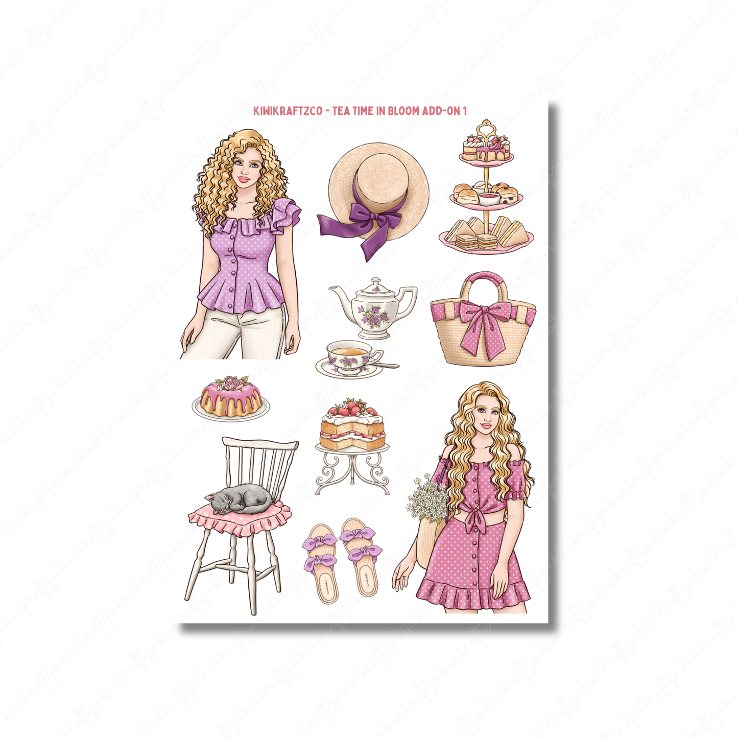 Tea Time in Bloom PHYSICAL Sticker Kit - Petite Size