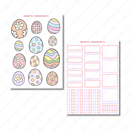 Springtime Eggs PHYSICAL Sticker Kit - Petite Size