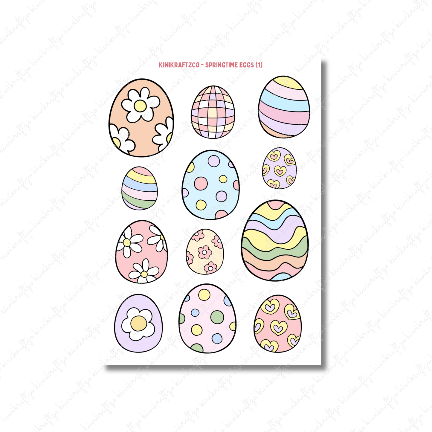 Springtime Eggs PHYSICAL Sticker Kit - Petite Size