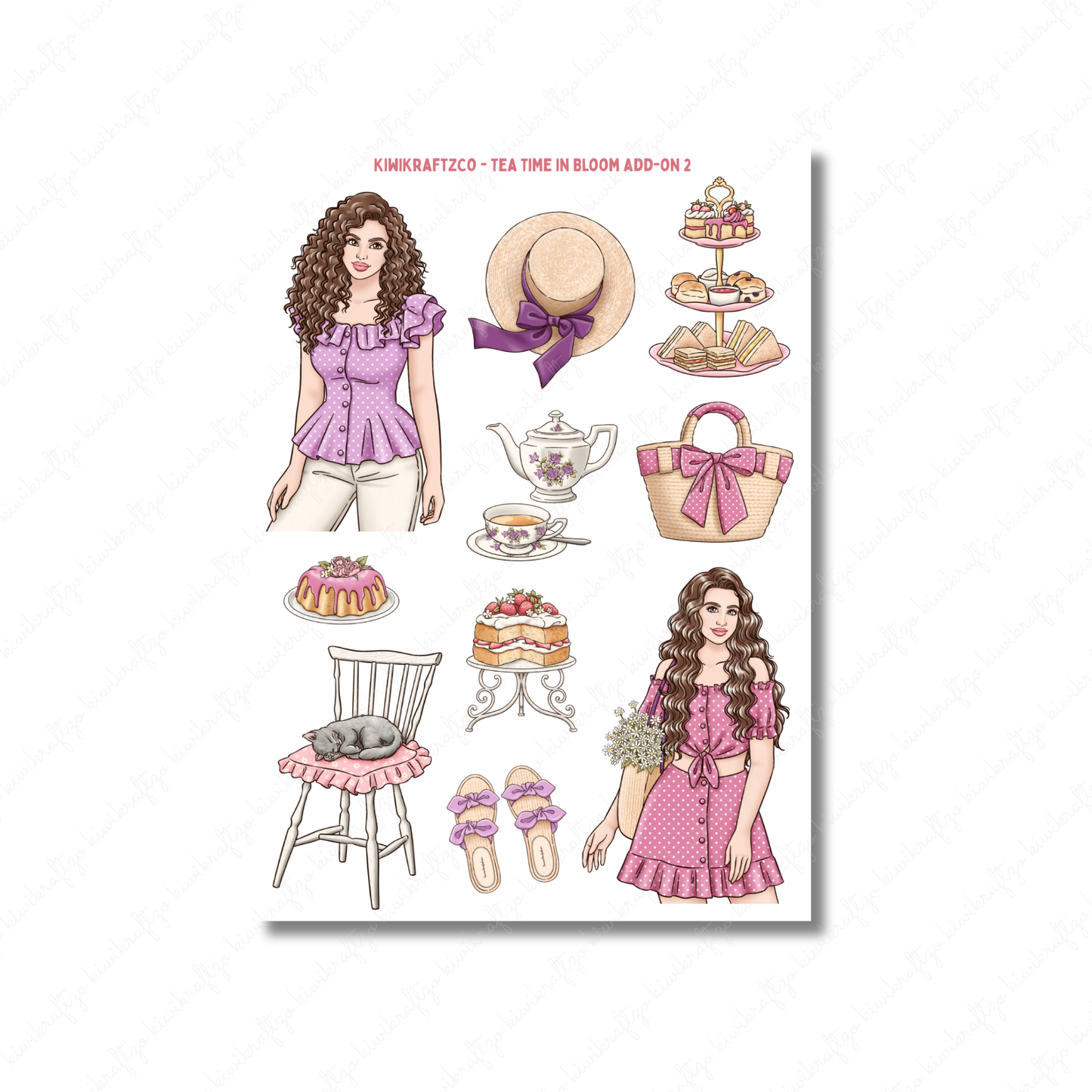 Tea Time in Bloom PHYSICAL Sticker Kit - Petite Size