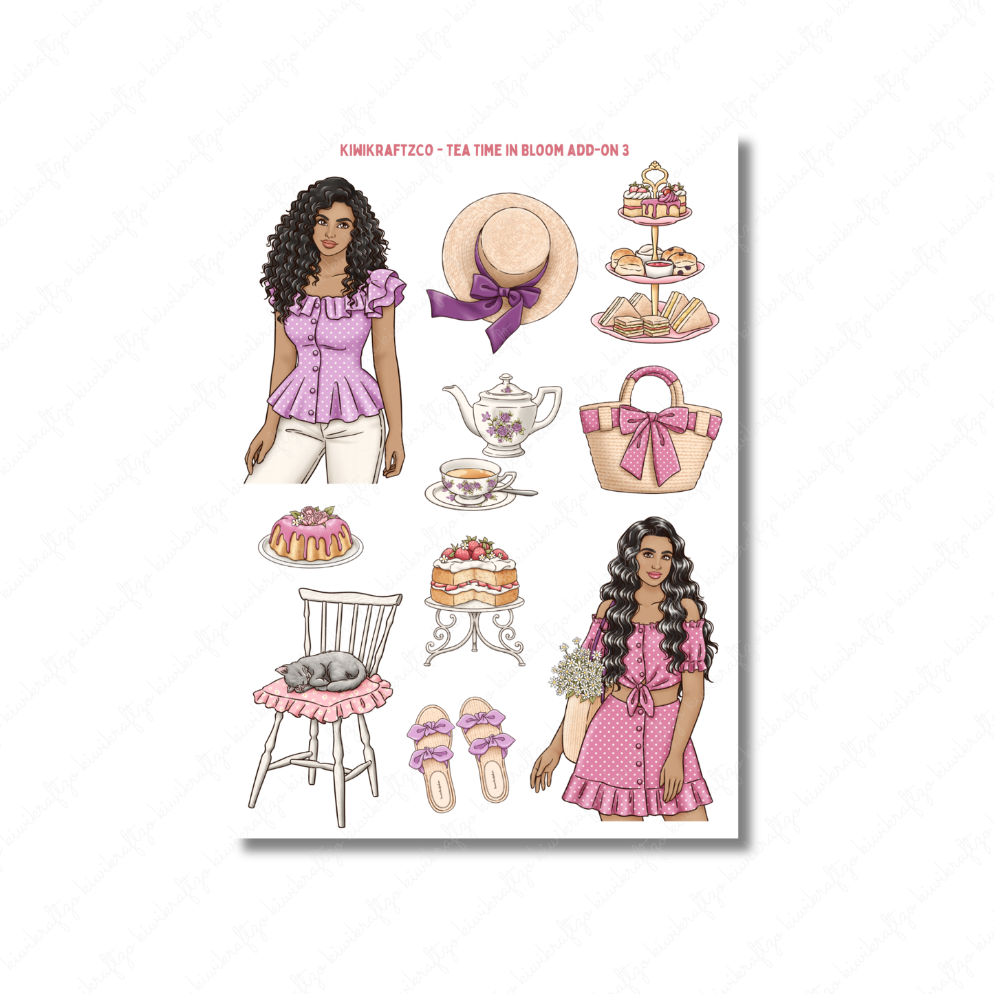 Tea Time in Bloom PHYSICAL Sticker Kit - Petite Size