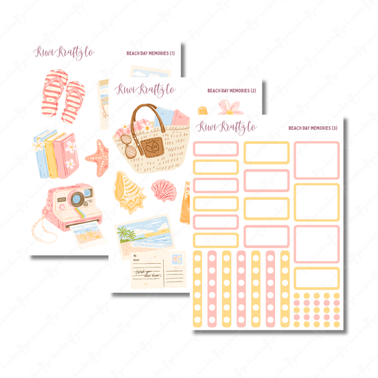 Beach Day Memories PHYSICAL Sticker Kit - Petite Size