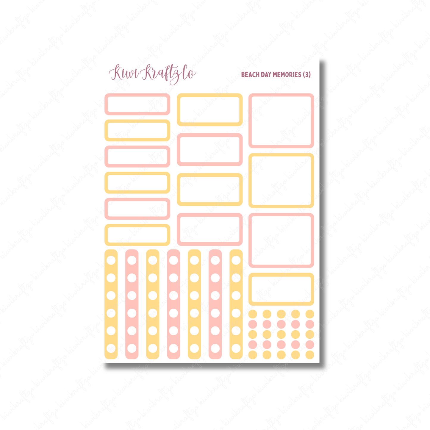 Beach Day Memories PHYSICAL Sticker Kit - Petite Size
