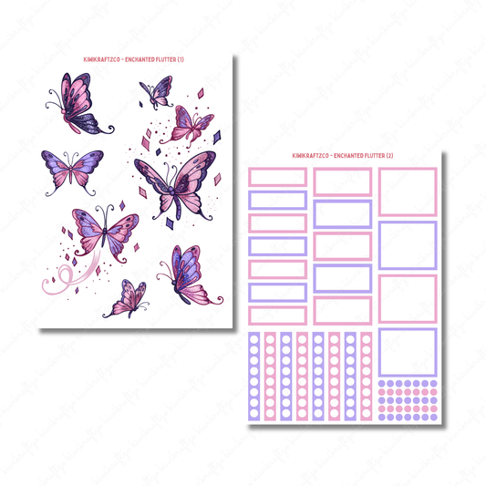 Enchanted Flutter PHYSICAL Sticker Kit - Petite Size