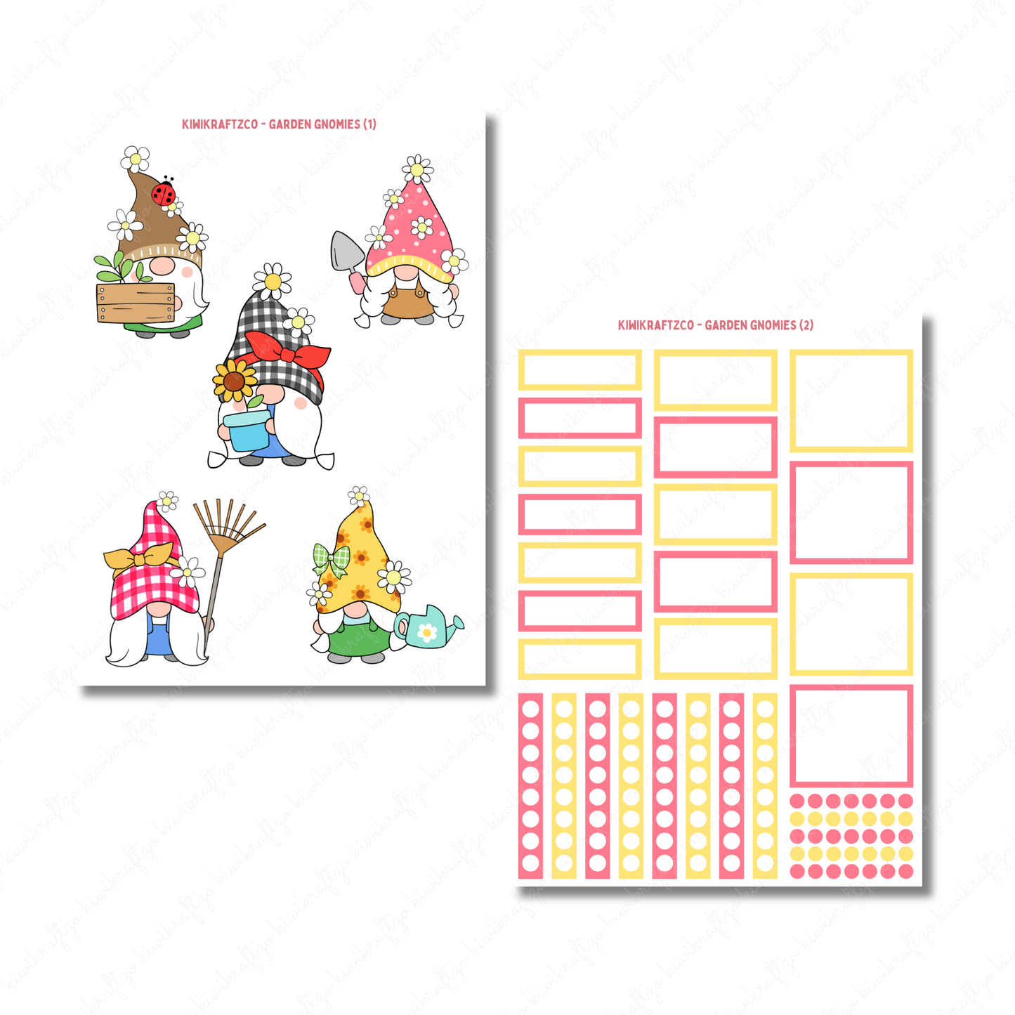 Garden Gnomies PHYSICAL Sticker Kit - Standard Size