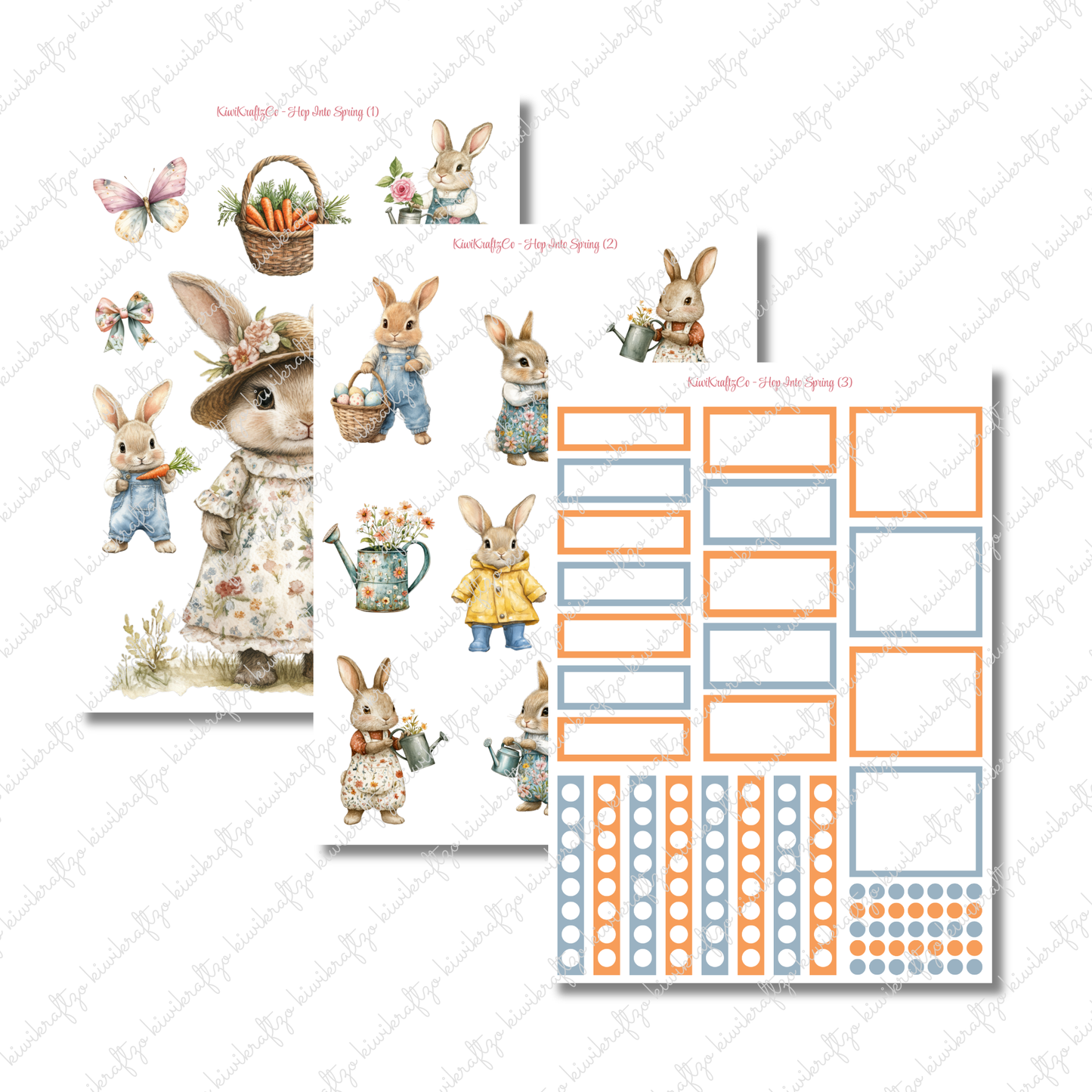 Hop into Spring PHYSICAL Sticker Kit - Standard Size