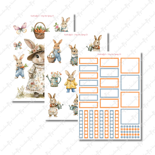 Hop into Spring PHYSICAL Sticker Kit - Petite Size