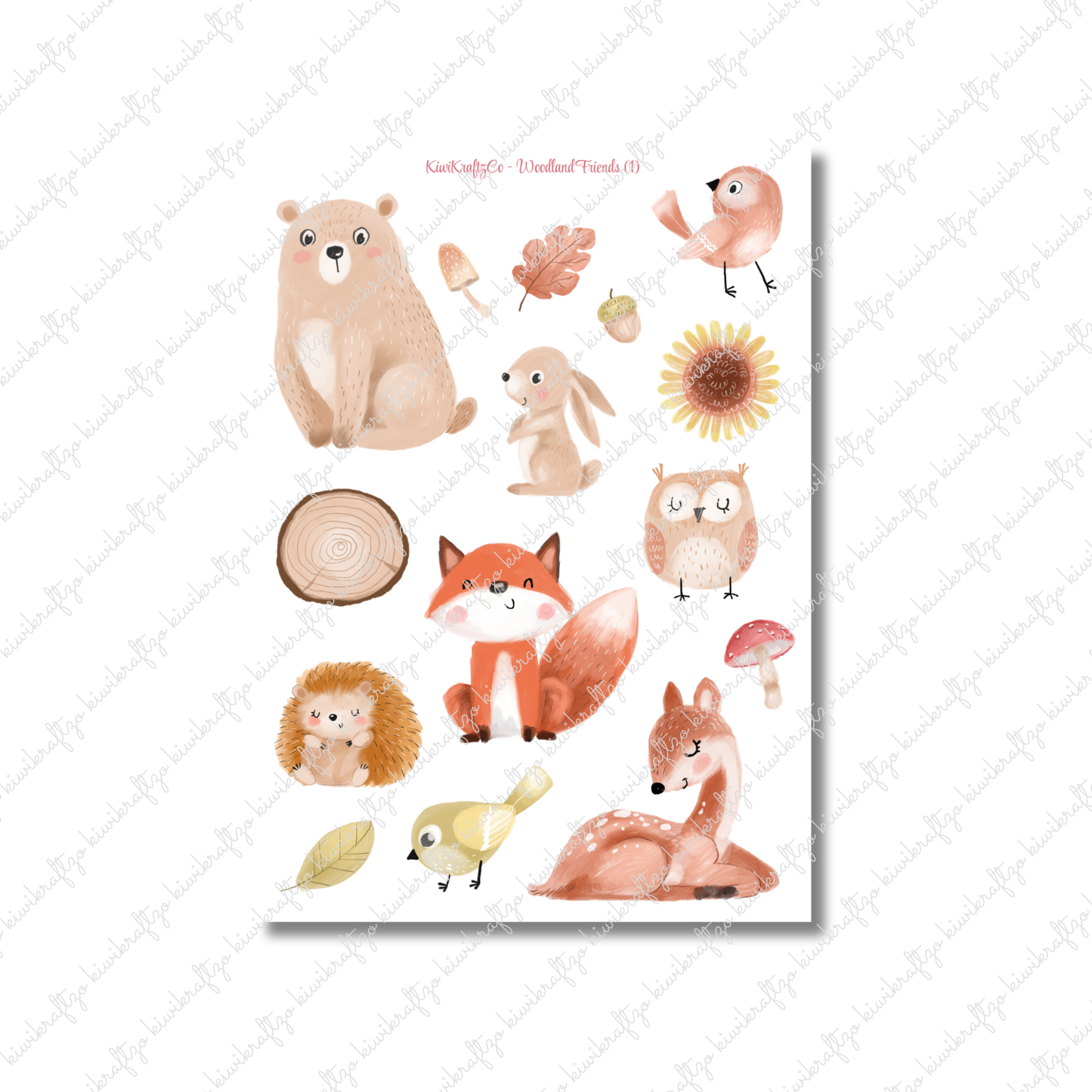 Woodland Friends PHYSICAL Sticker Kit - Petite Size
