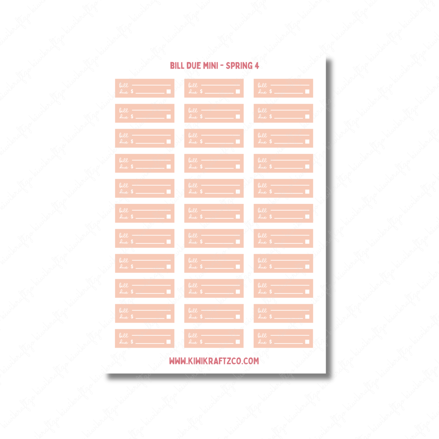 Bill Due Stickers - Mini Size S26