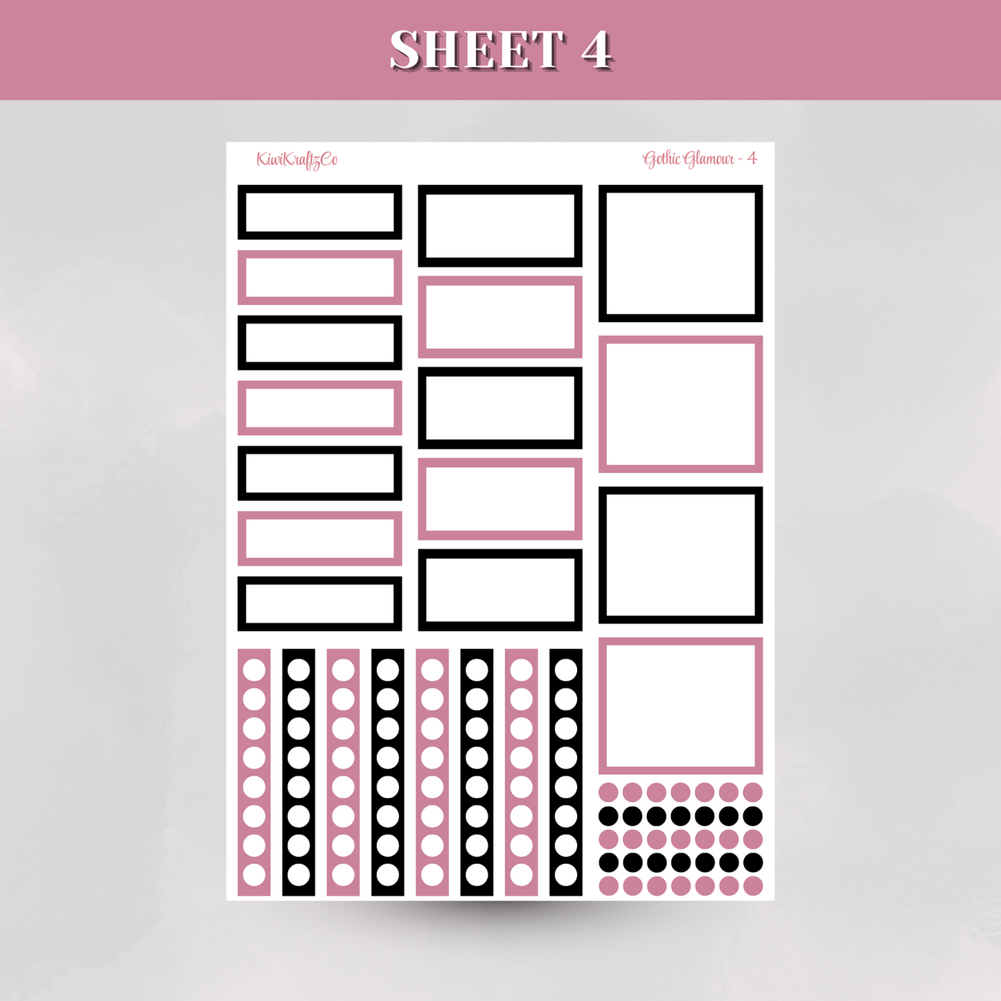 Gothic Glamour PHYSICAL Sticker Kit - Petite Size