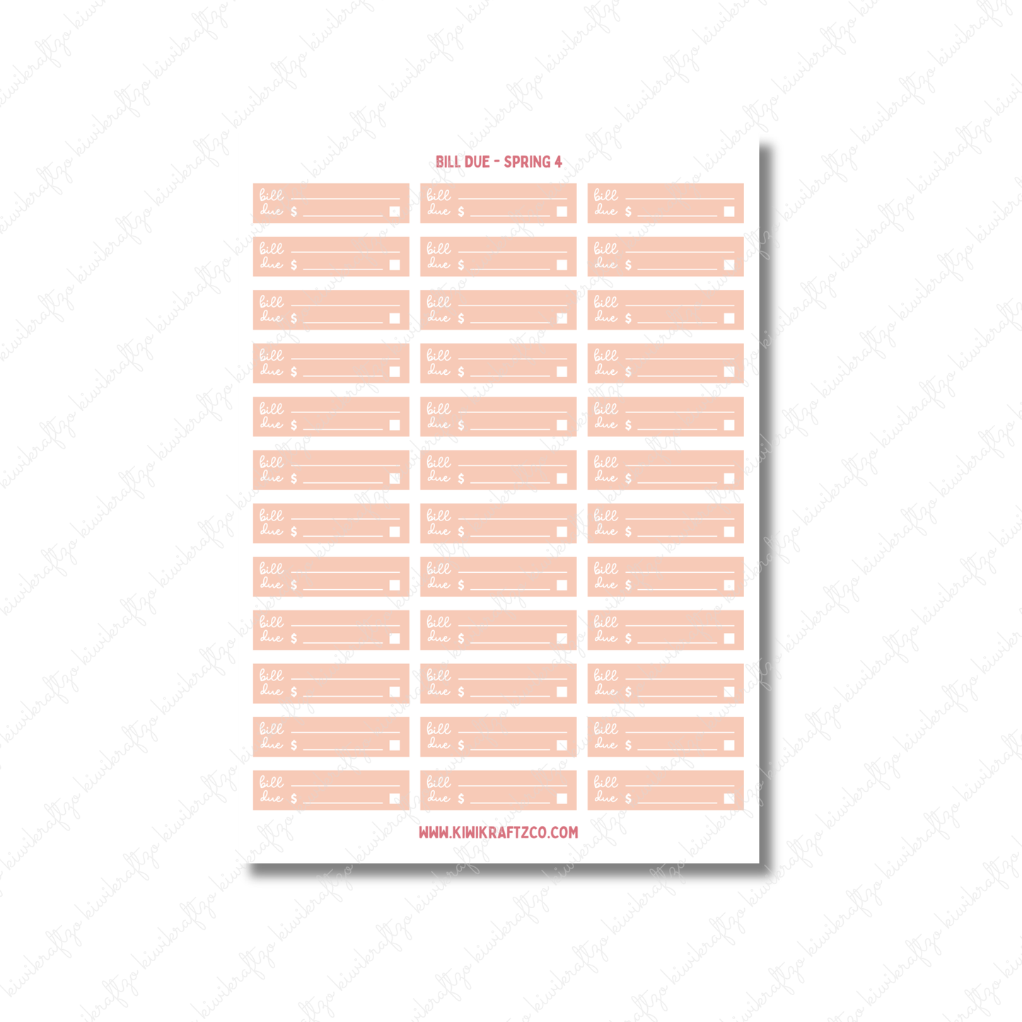 Bill Due Stickers - Standard Size S26