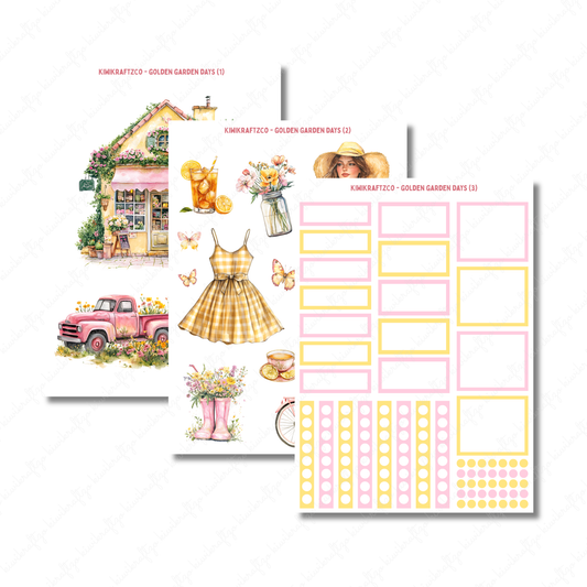 Golden Garden Days PHYSICAL Sticker Kit - Petite Size
