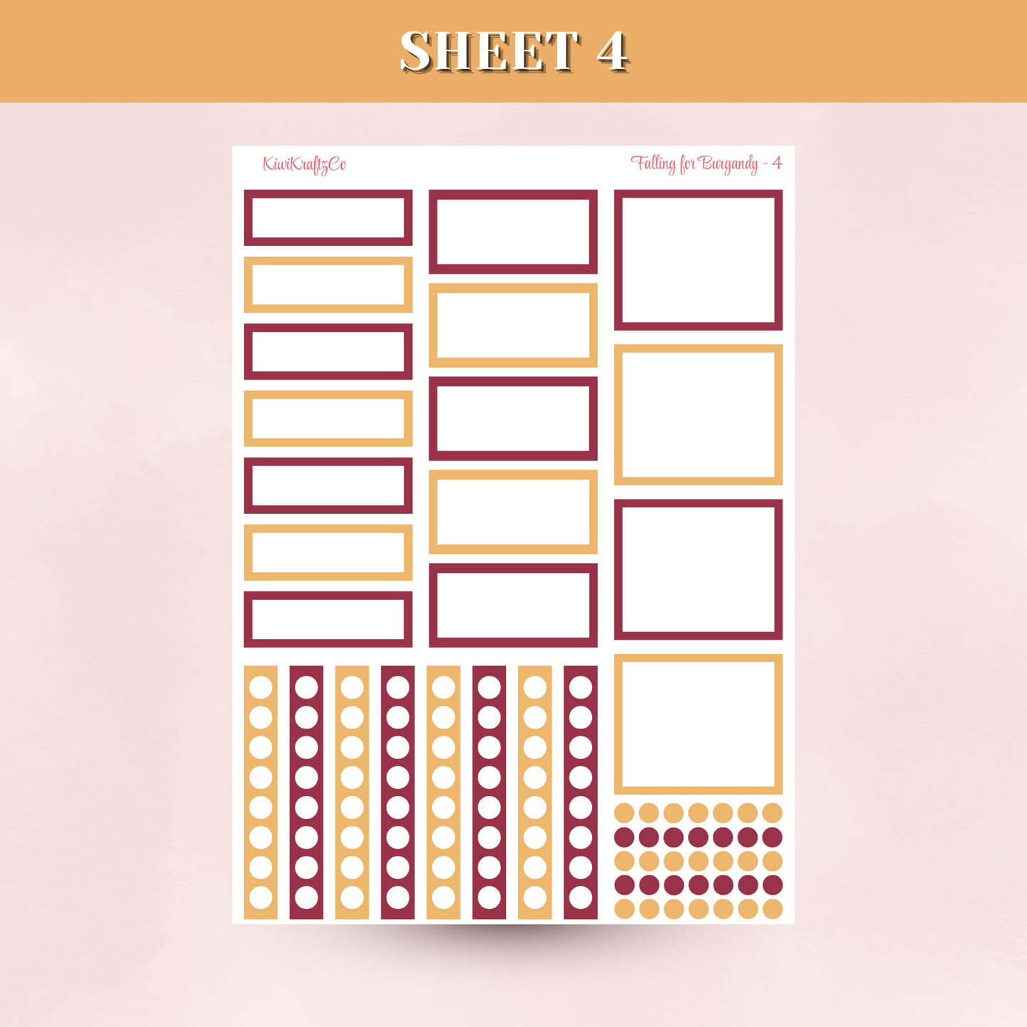 Falling for Burgandy PHYSICAL Sticker Kit - Petite Size