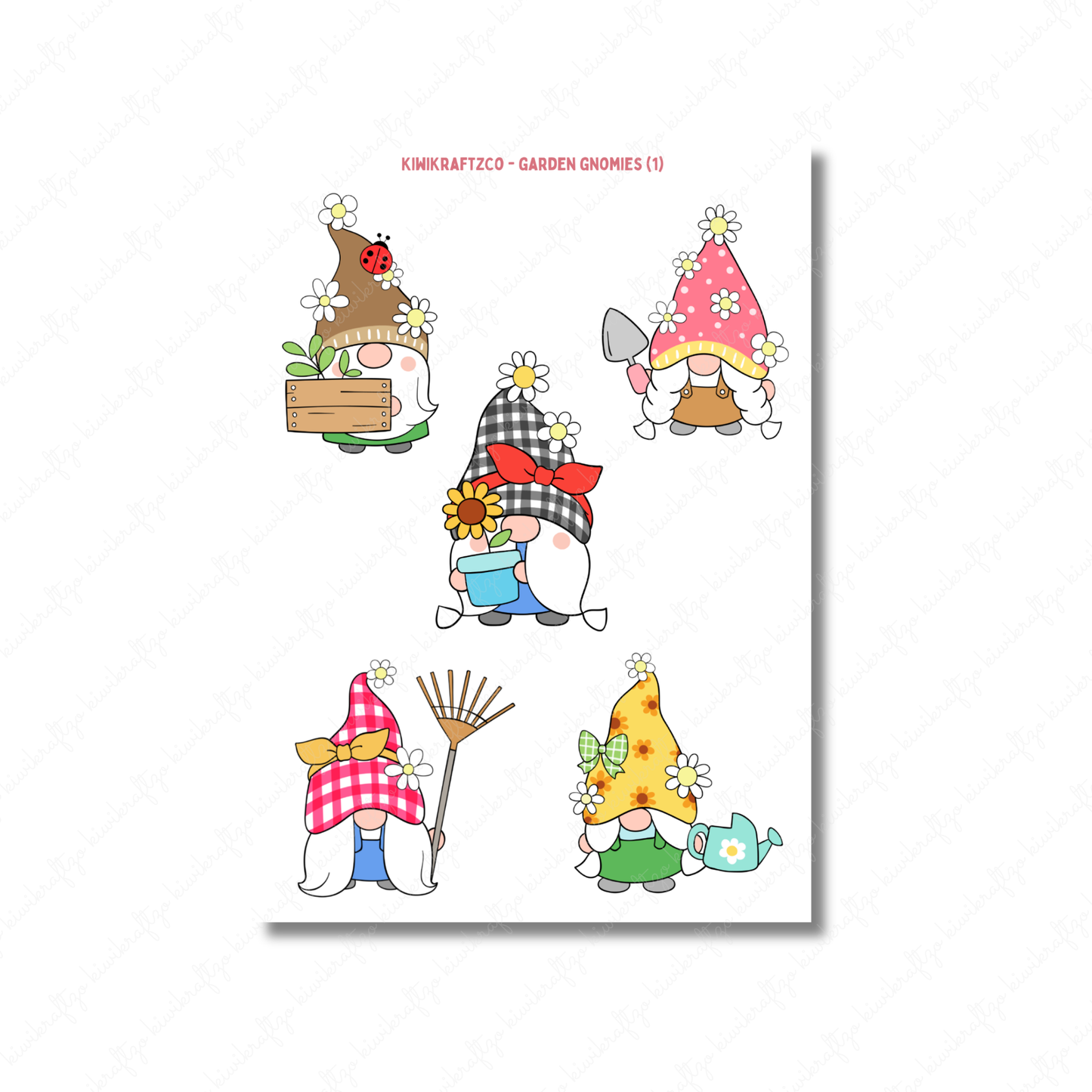 Garden Gnomies PHYSICAL Sticker Kit - Standard Size