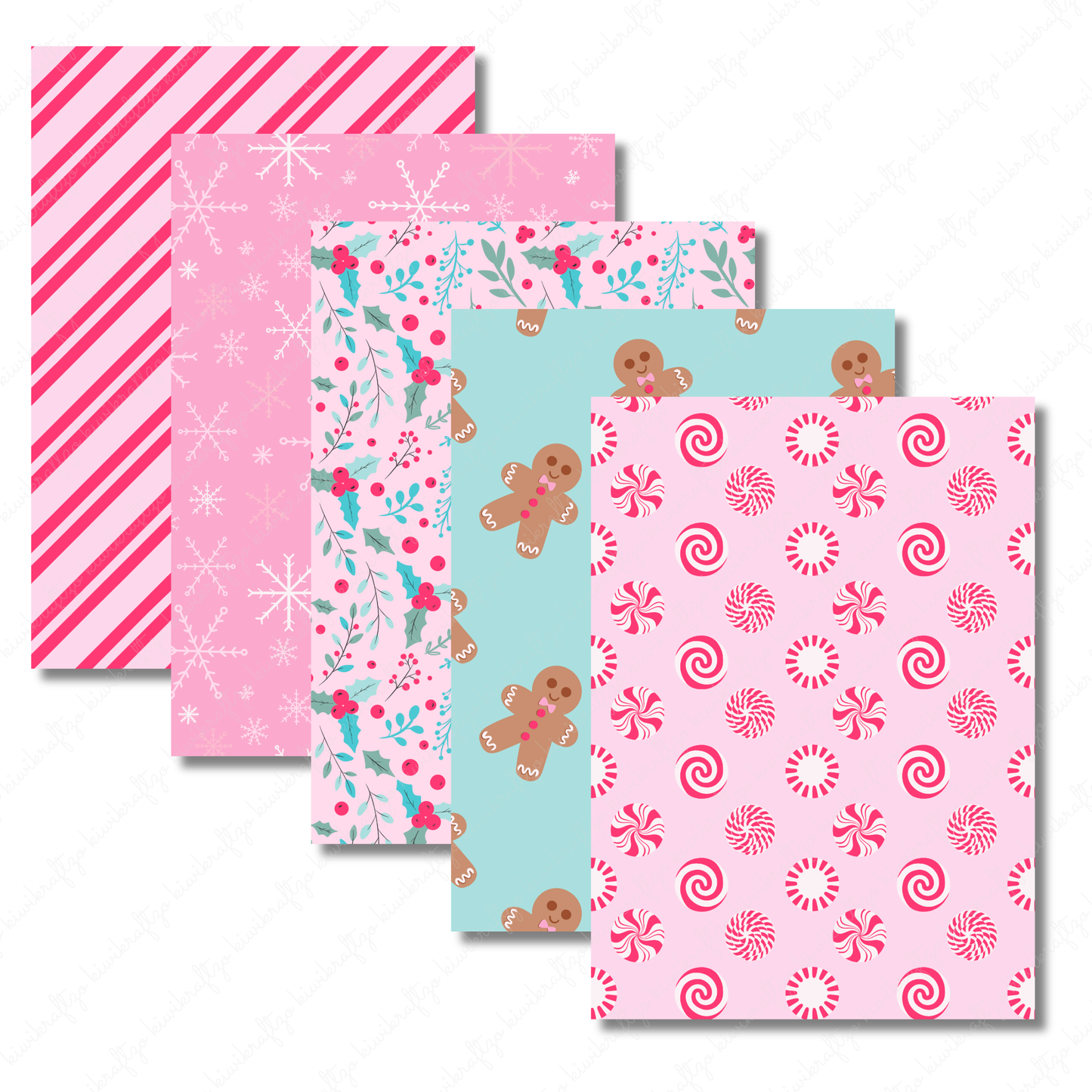 Pink Christmas Tearable Sticker Sheets