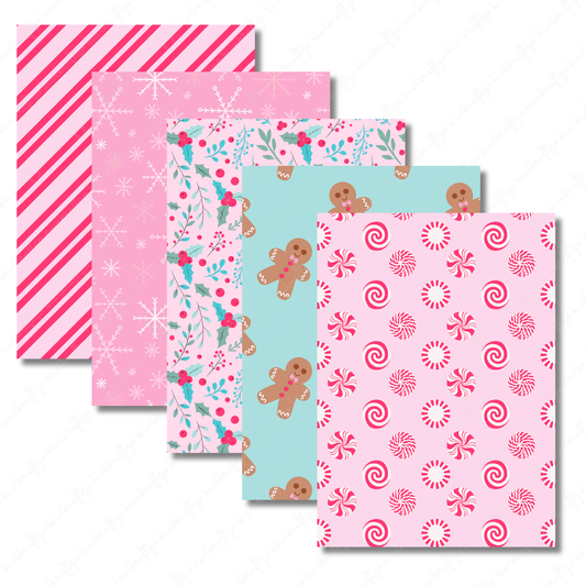 Pink Christmas Tearable Sticker Sheets