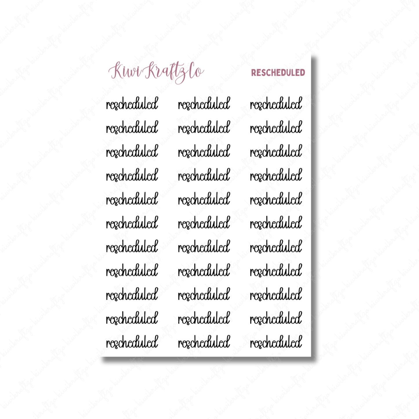 Rescheduled Stickers