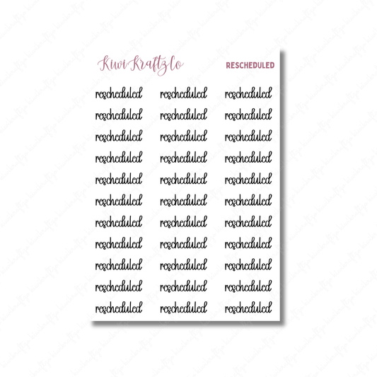 Rescheduled Stickers