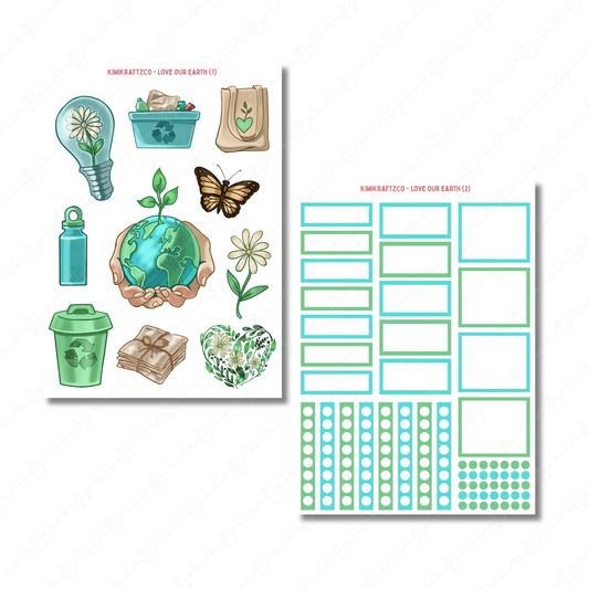 Love Our Earth PHYSICAL Sticker Kit - Petite Size