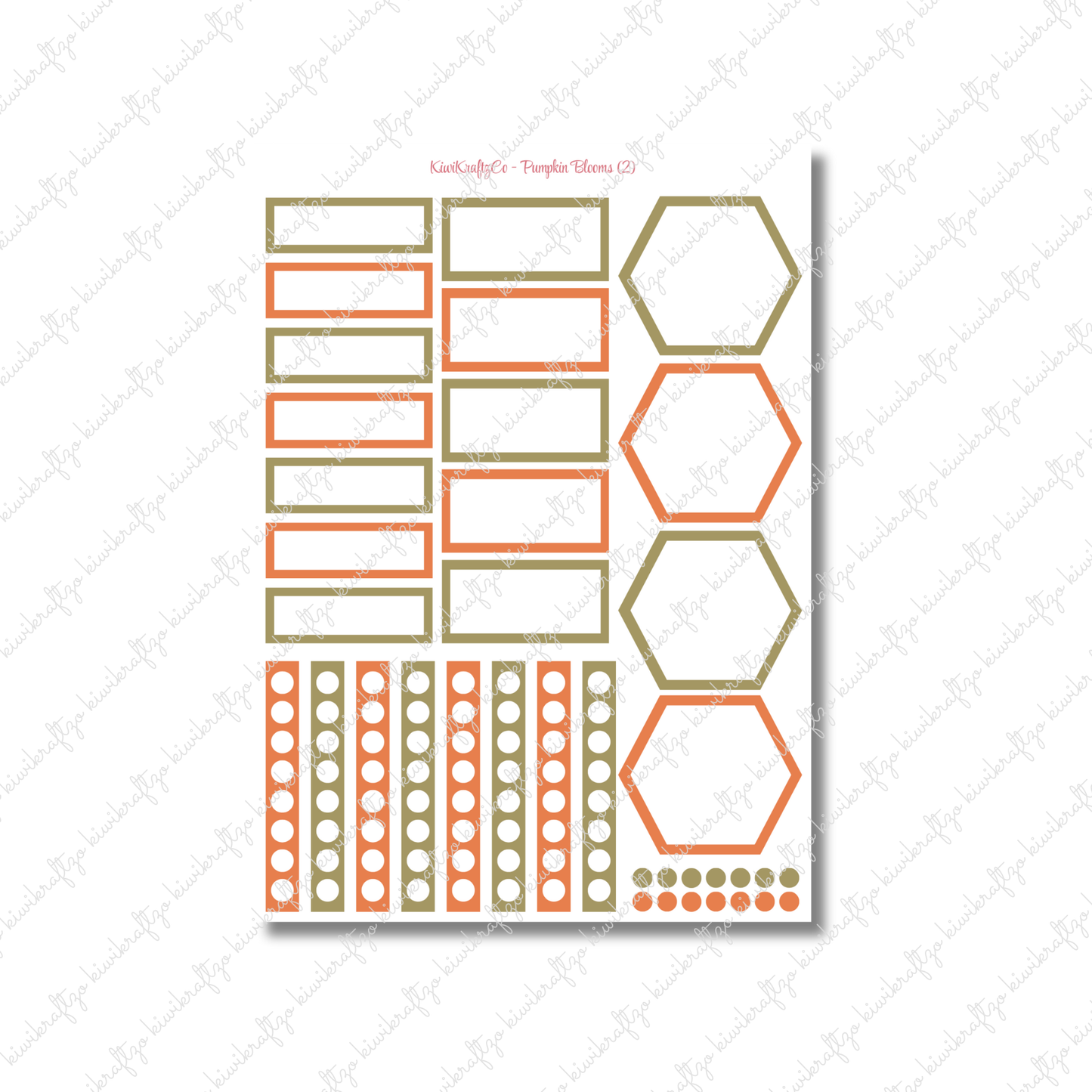 Pumpkin Blooms PHYSICAL Sticker Kit - Petite Size
