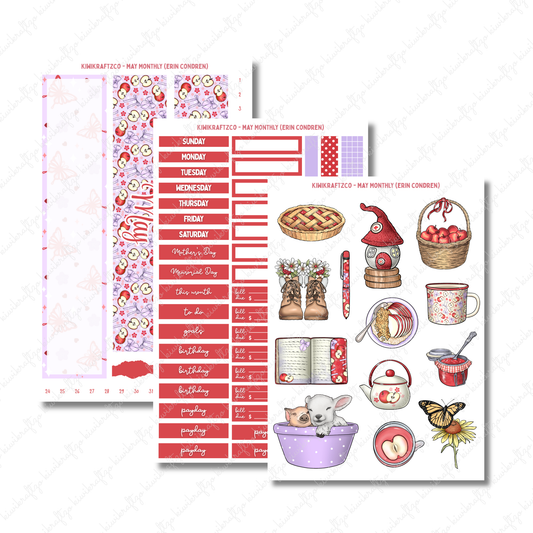 May Monthly Sticker Kit - Erin Condren 7 x 9