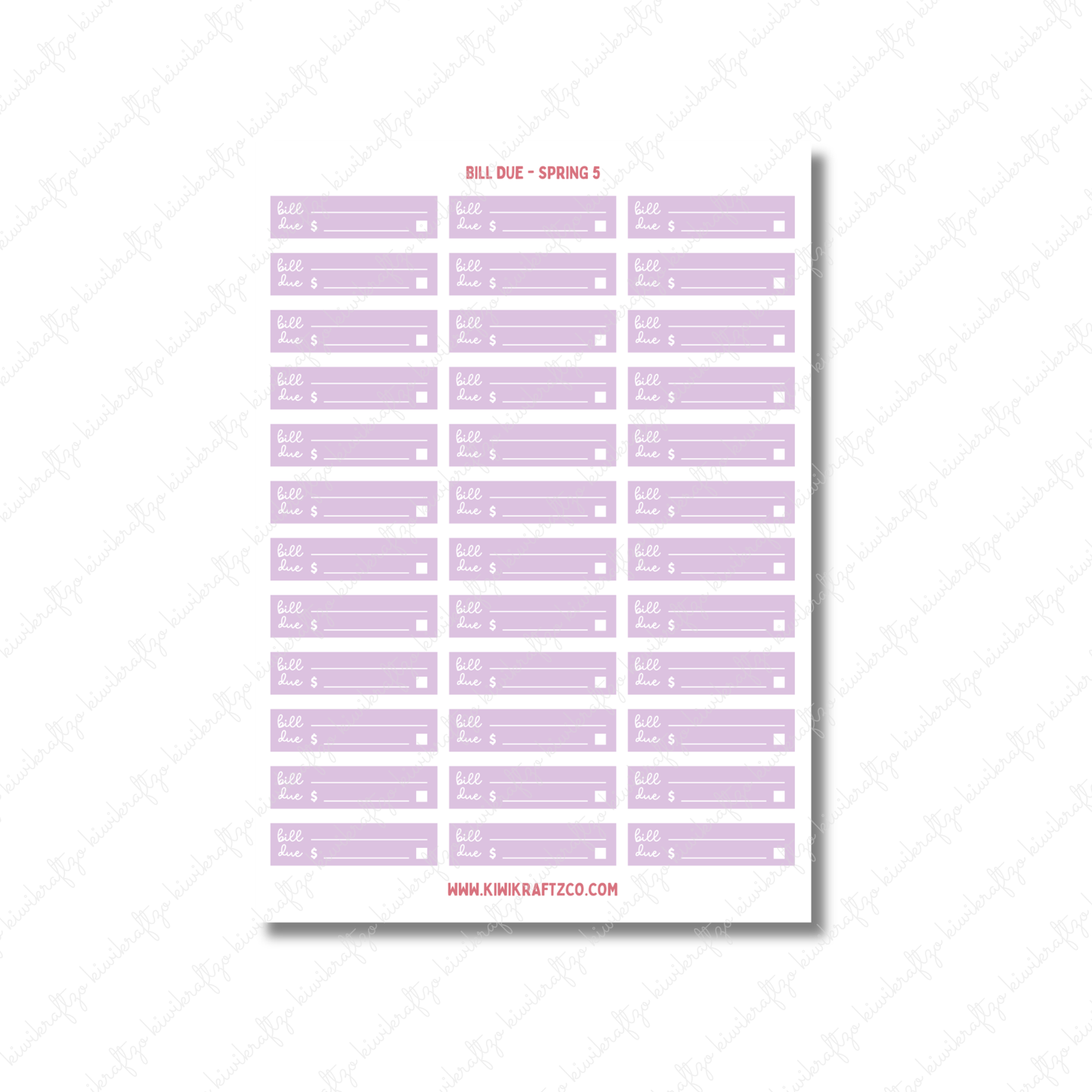 Bill Due Stickers - Standard Size S26
