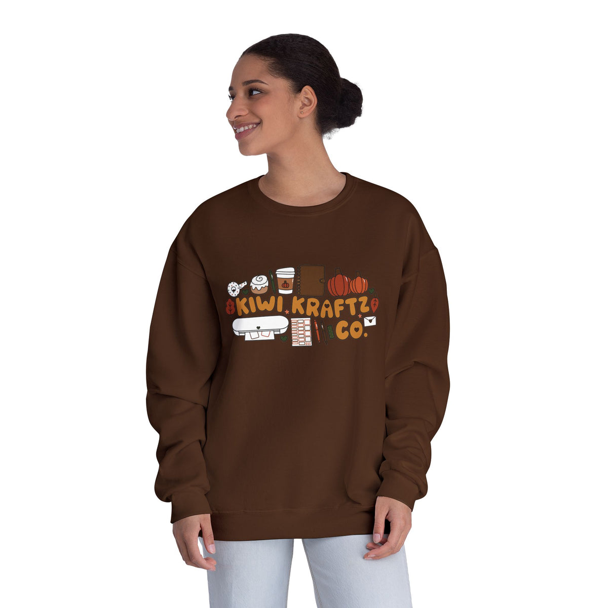 KiwiKraftzCo Fall Doodles Crewneck Sweatshirt