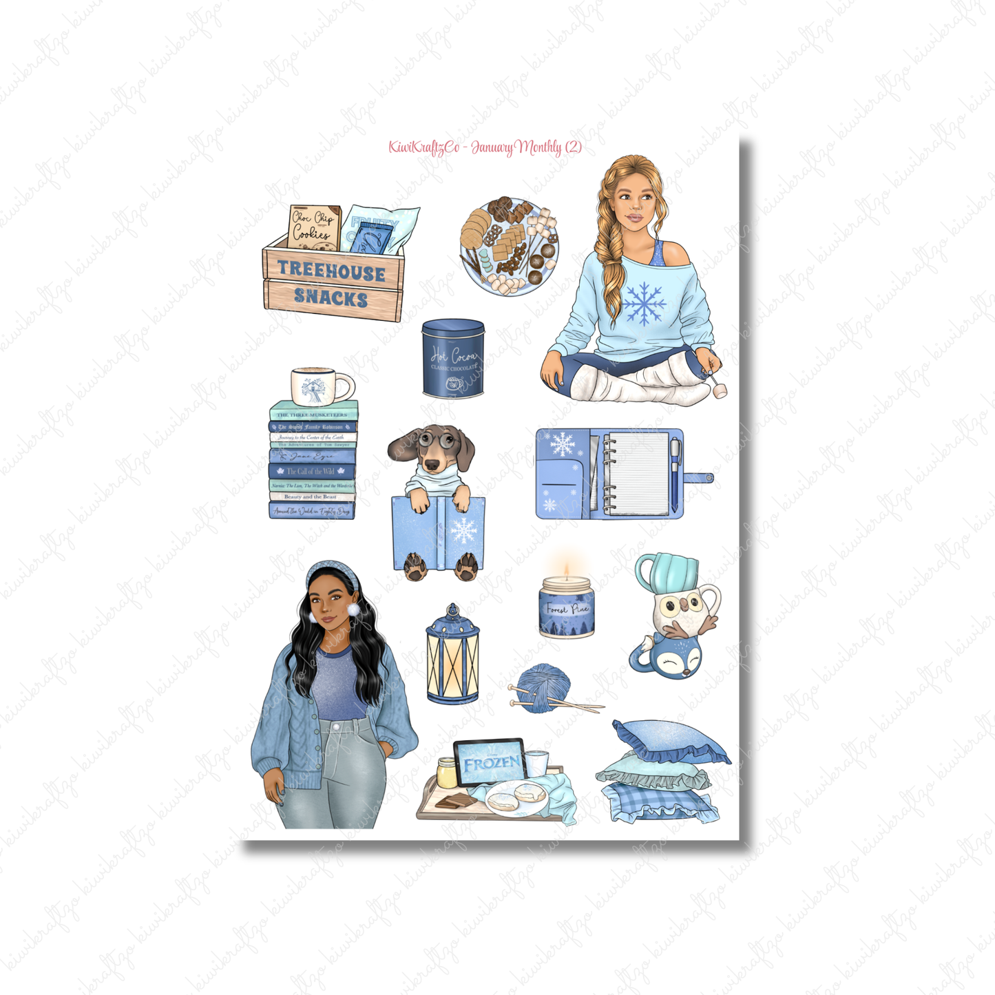 January Monthly Sticker Kit - Mini