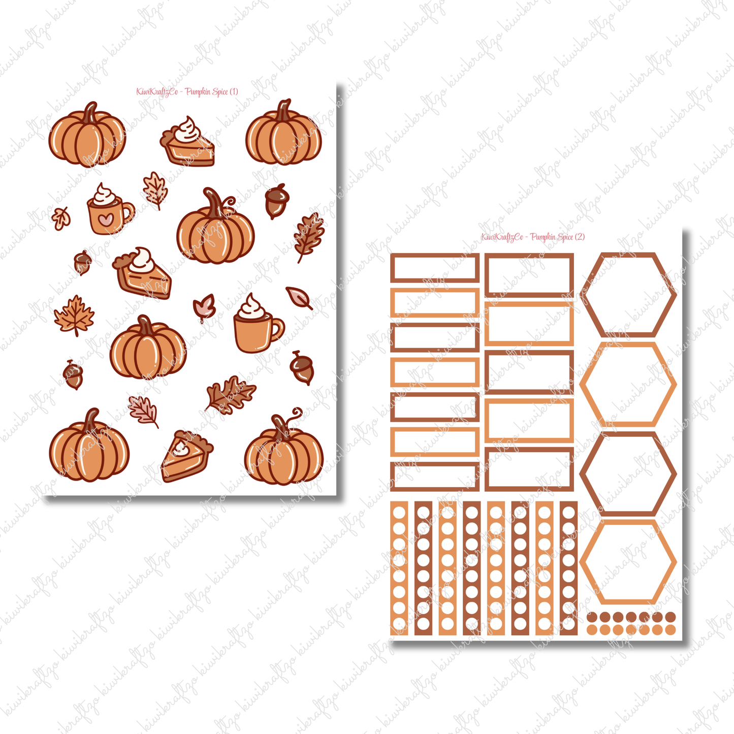 Pumpkin Spice PHYSICAL Sticker Kit - Standard Size