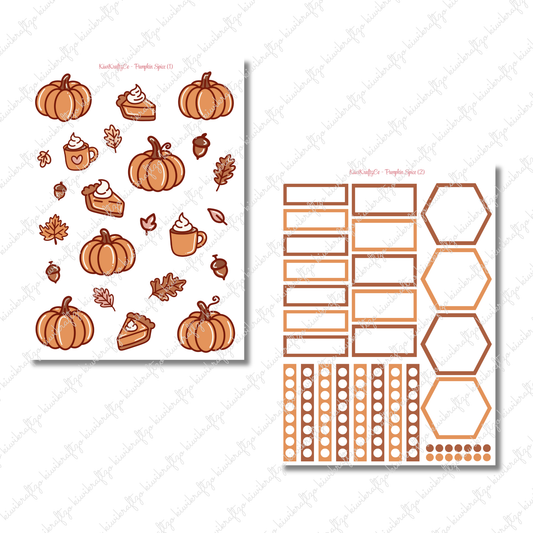 Pumpkin Spice PHYSICAL Sticker Kit - Petite Size