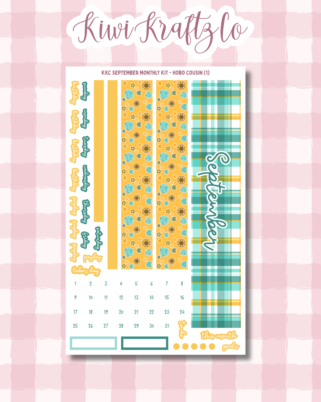 September Monthly Kit - Hobonichi Cousin